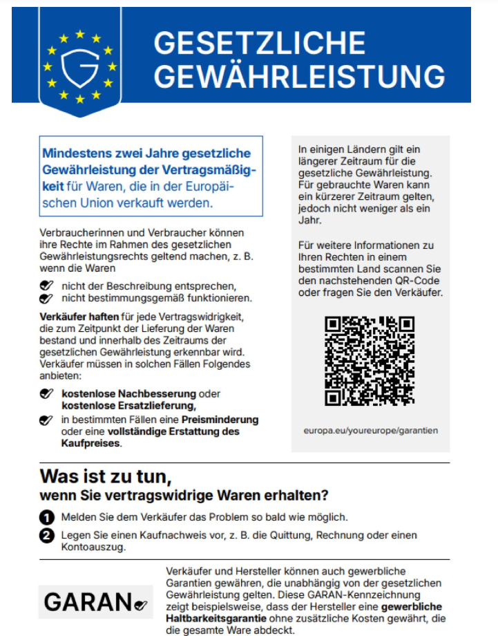 Gesetzliche Gewährleistung
