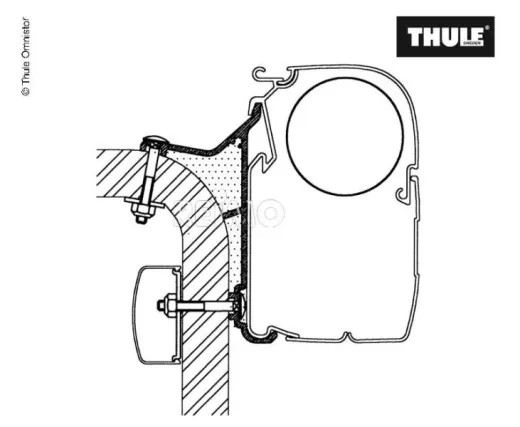 arkisen-Befestigung für Thule Markise 5003 Hymer Van B2 L:4,00m