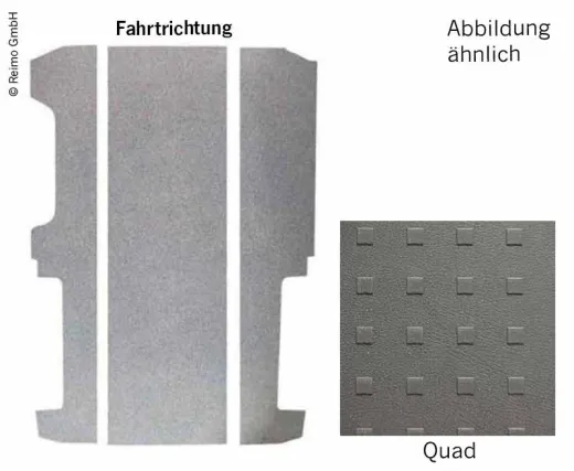Bodenplatte VW T6/T5 LR V3000 3-teilig, 826 mm Dekor Quad VW