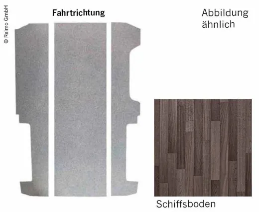 Bodenplatte VW T6/T5 LR V3000 3-teilig, 826mm Dekor Schiffsb.Rechts. VW Einstie