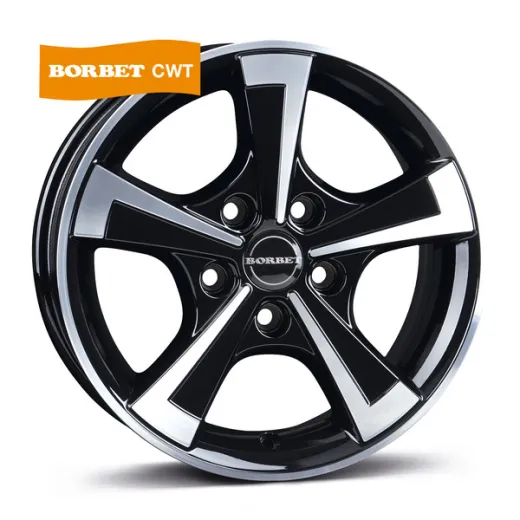 15 Alufelge CWT black polished glossy für Caravans oder Anhänger