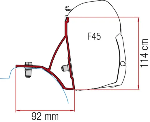 Adapter Fiamma F45s - Renault Trafic, Opel Vivaro, Nissan NV300, Fiat Talento ab 2015