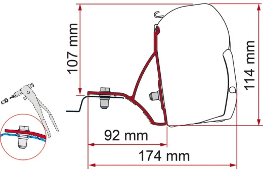 Adapter Fiamma F45s - Renault Trafic, Opel Vivaro, Nissan NV300, Fiat Talento ab 2015