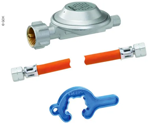 Anschluss-/Umrüstset für Grills mit AG 1/4 LH Gewinde - 50 mbar