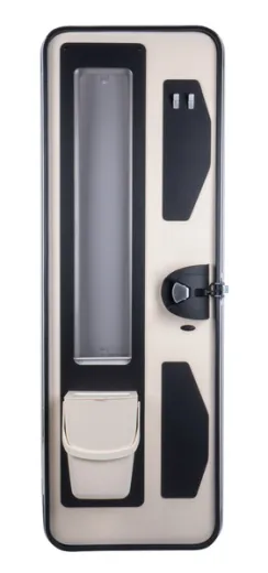 Aufbautür, Außen weiß, inkl. Fenster 220x1140mm + Rollo beige