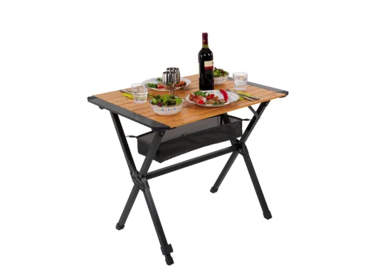 Bambus-Rolltisch MENDOZA 80 - 80x60 cm