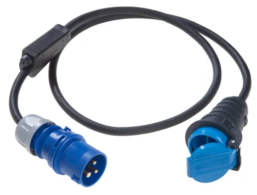 CEE Adapterleitung Schweiz (CEE Stecker und CH Kupplung) mit 10 A Sicherung