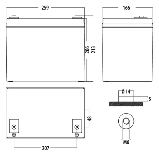 Deep-Cycle AGM-Power Line Batterie 60 Ah