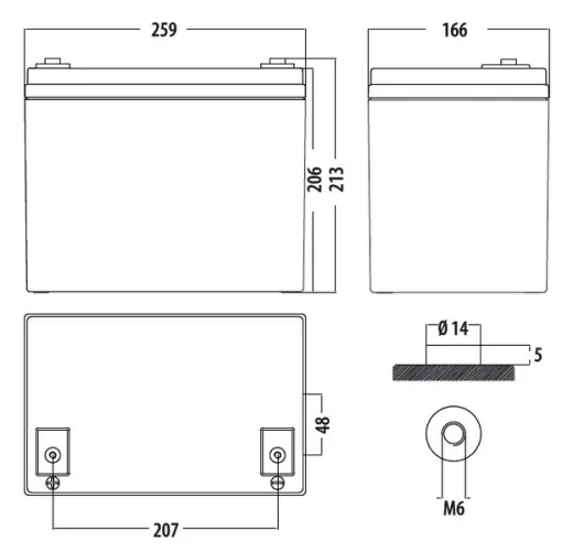 Deep-Cycle AGM-Power Line Batterie 60 Ah