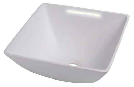 Design-Waschbecken viereckig mit LED-Beleuchtung - Weiß