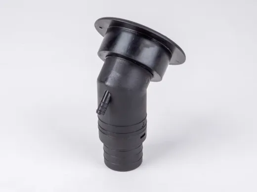 Einfüllstutzen Ø50mm, lang, schwarz, Tankstellensymbol