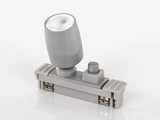 Ergänzungsspot mit Schalter für Stromschienensystem 832795 / 832796 - Silber lackiert