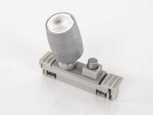 Ergänzungsspot mit Schalter für Stromschienensystem 832795 / 832796 - Silber lackiert