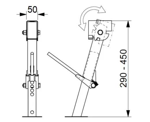 Fahrzeugstütze - 2er Set - 29-45 cm