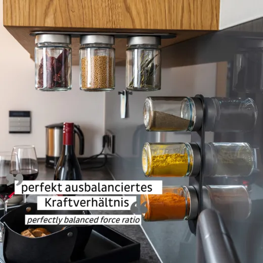 Feinkost-Magnetgläser BLACK & CLASSY - 192 ml