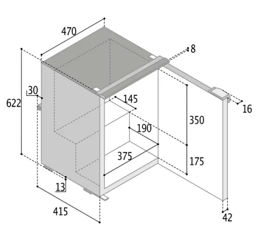 Kompressor-Kühlschrank C60i - 60 l - Schwarz