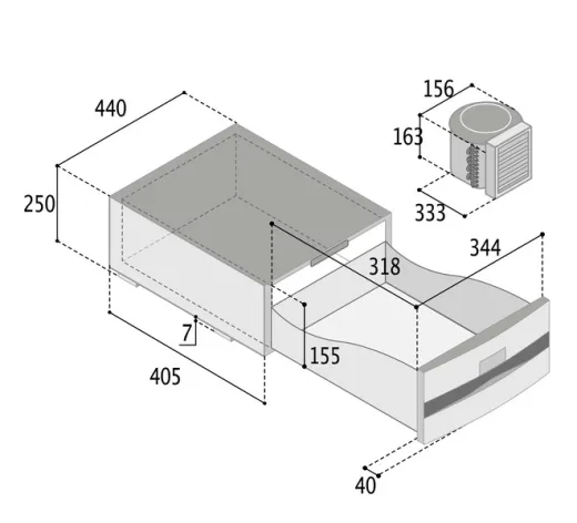 Kühlschublade D20A - 12/24V - 20 l