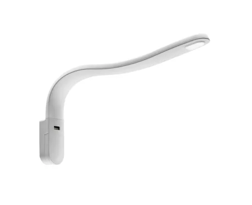 LED-Schwanenhalsleuchte weiß, silikon ummantelt,mit USB-A-Anschluss
