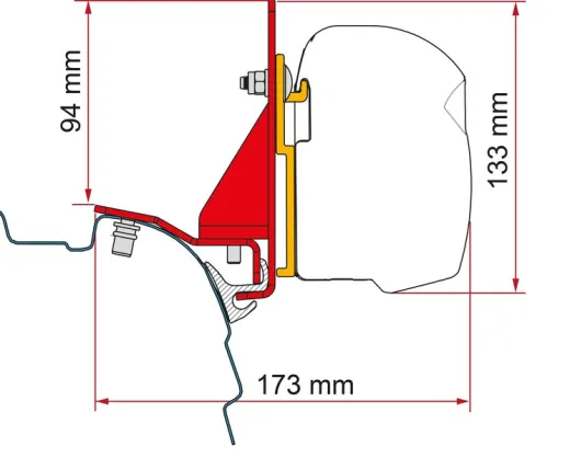 Multirail Adapter - Montageadapter für F45 VW T5/T6/T6.1 mit Reimo Multirail