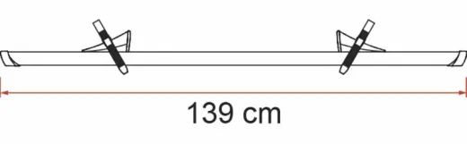 Rail Premium Fahrradschiene XL - 139 cm - Silber