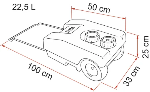 Roll-Abwasssertank 23 W - 23 l - Grau