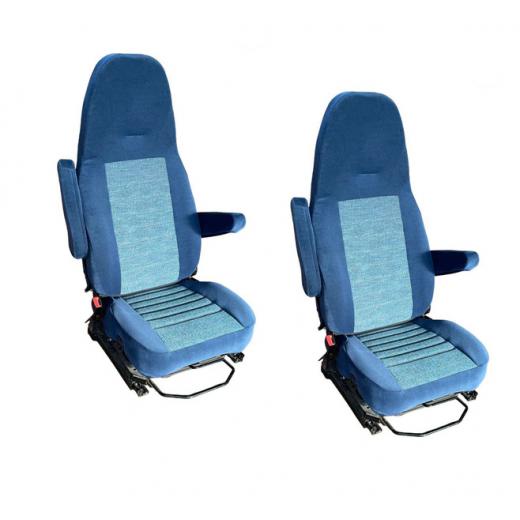 Schonbezug für Aguti-Sitze mit aufgesteckten Kopfstützen - Blau / Grau