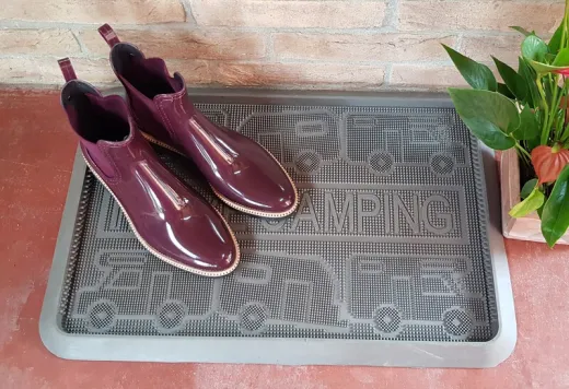 Schuhabtropfschalen aus Gummi, grau