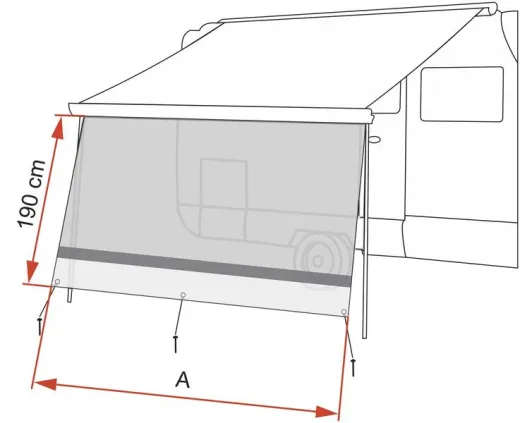 Sunview Vorderwand F35, F65 ,F80, Caravan Store/XL - 400 cm