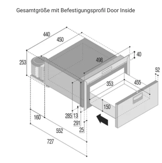 Vitrifrigo Edelstahl-Kühlschublade DW35 RFX 35L 12/24V
