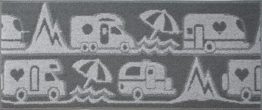 Wohnraumteppich 50x150cm dunkelgrau, Polyester/TPR