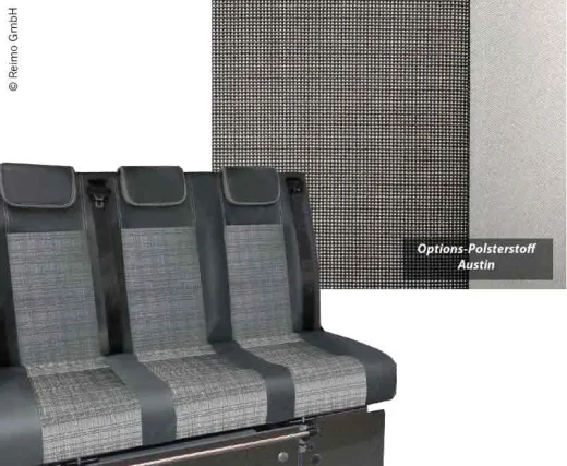 Schlafsitzbank VW T5 Trio Style V3000 Gr.8 3-sitzig Austin T5 2fbg.Wärmetausche