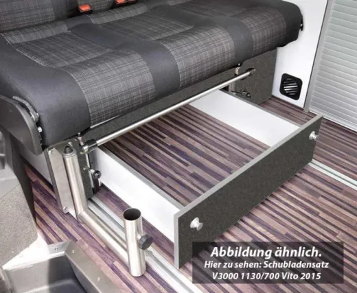 Schublade Schlafsitzbank Merc. Vito V3000 Gr.8 Trio Sty.Dekor Basalt Montiert
