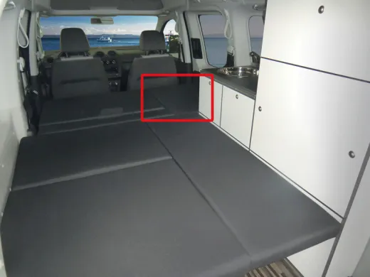 VW Caddy Camp Maxi,Polster dunkelgrau 1 teilig inklusive Schaumstoff
