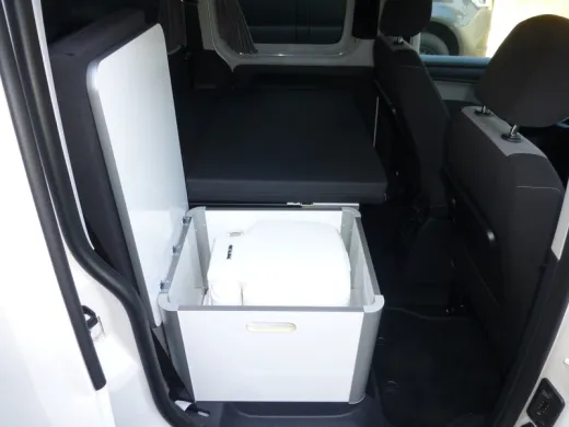 VW Caddy Camp Maxi Staubox für Porta Potti 335, Hochglanz Weiß