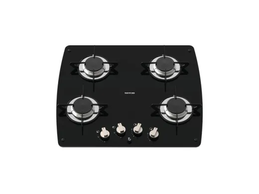 4-flammiger Gaskocher, 4x 1,5 kW, 230V Elektrozündung