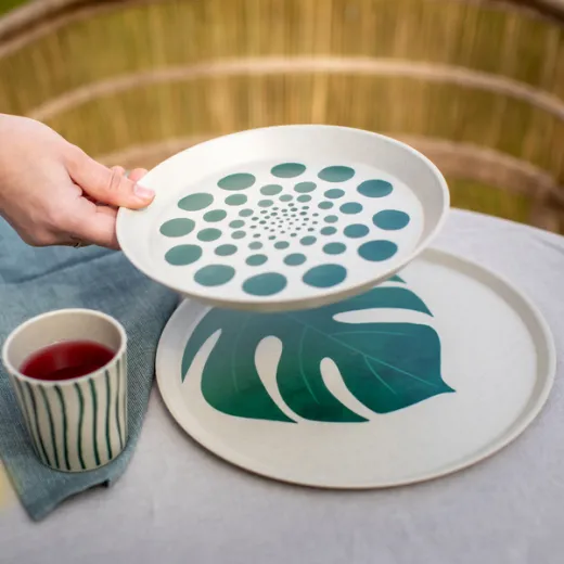 4er Set Becher - MONSTERA STRIPES
