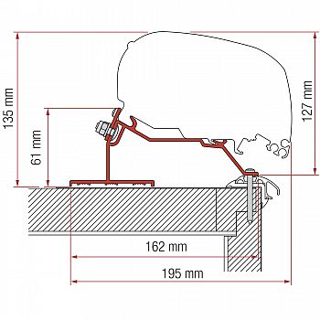 Adapter Caravan Roof 550