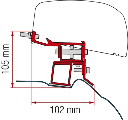 Adapter für Dachmarkise F40van Mercedes V-Klasse ab 2014