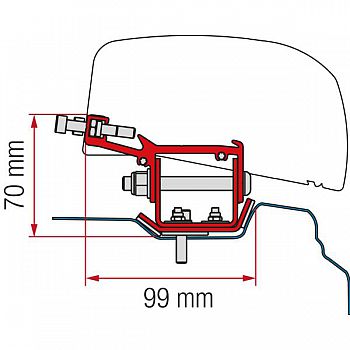 Adapter für Dachmarkise F40van Renault Trafic langer Radstand ab 2014