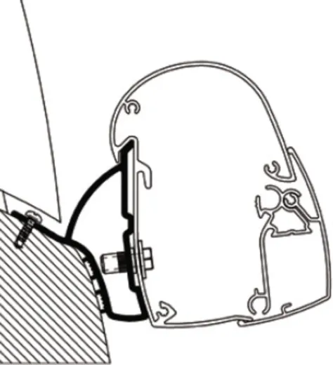 Adapter Thule Omnistor 5102 für Hymer Car 302 und Ducato H1