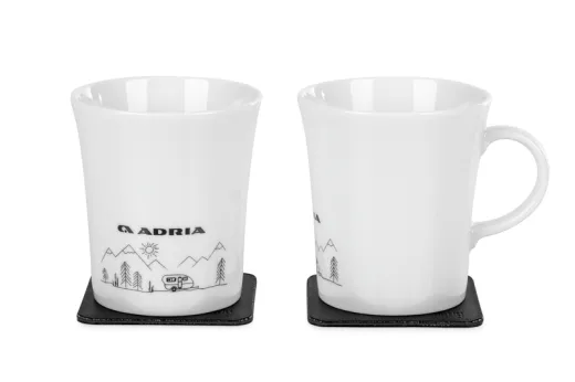ADRIA Porzellan Magnet-Henkel-Tassen WOHNWAGEN