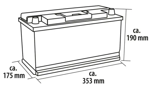 AGM Batterie 100Ah 353x175x190mm für T5 Carbest