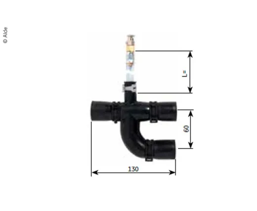Alde Gummi Y mit Entlüftung und Bandklemmschelle 300 mm
