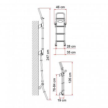 Fiamma Aluminium-Außenleiter Deluxe 8 Länge 246 cm mit 8 Stufen