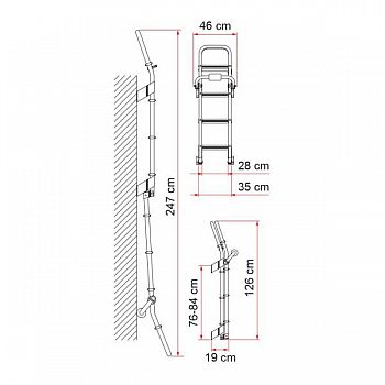 Fiamma Aluminium-Außenleiter Deluxe 8 Länge 246 cm mit 8 Stufen