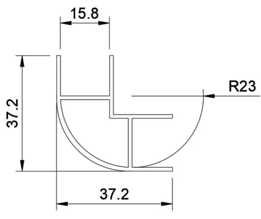 Alu-Möbeleckprofil 2,2m beidseitig offen R1silber Aluminium