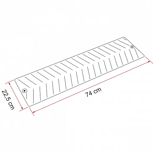 Antirutschmatte Grip (2 Stück), grau, 74x22cm