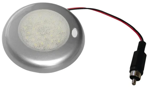 Aufbauspot, 12LED weiß, 6LEDS blau 12V, rund, silber D:78mm