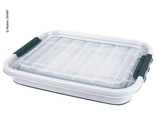 Aufbewahrungsbox 65l faltbar mit Deckel u.Rollen, 72 x 53 x 10 / 31cm