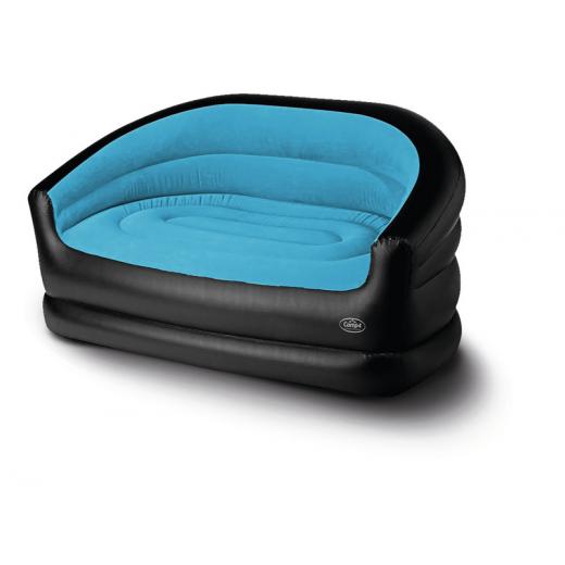 Aufblasbares Sofa RELAX DOUBLE, 145x78x65cm, schwarz/eisblau